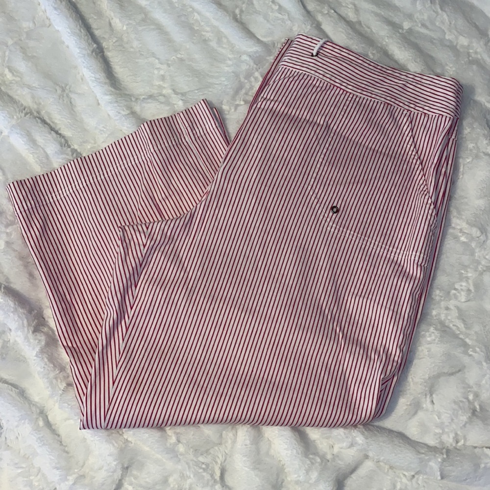 Chico’s Wide Leg Striped Crop Pants